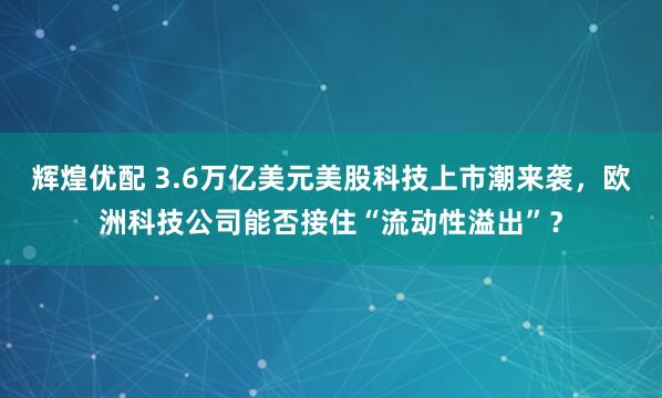 辉煌优配 3.6万亿美元美股科技上市潮来袭，欧洲科技公司能否接住“流动性溢出”？